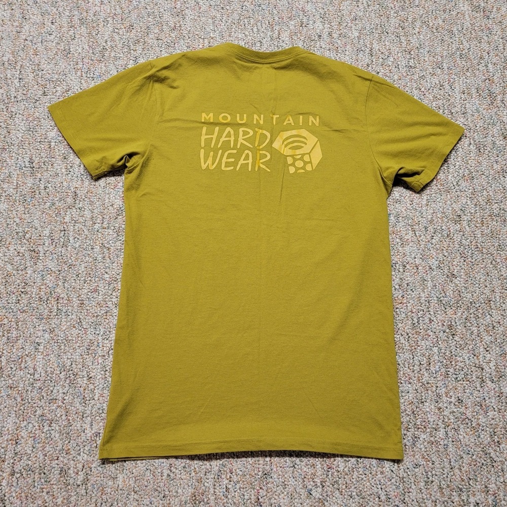 Mountain Hardwear Shirt‎ Mens Medium Brown Yellow Camping Outdoors Hiking Logo